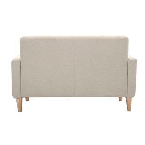 Canapé 2 places en tissu beige et bois clair luna