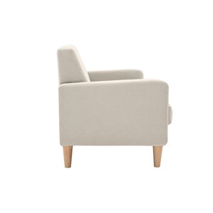 Canapé 2 places en tissu beige et bois clair luna