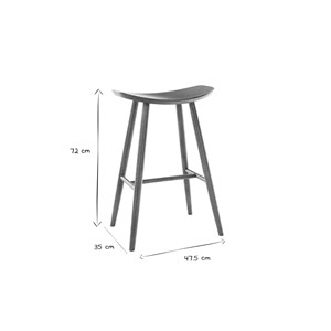 Tabouret de bar noyer h72 cm demory