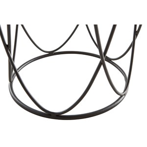 Table d'appoint ronde bois clair chêne et métal noir d42 cm lace