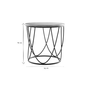 Table d'appoint ronde bois clair chêne et métal noir d42 cm lace