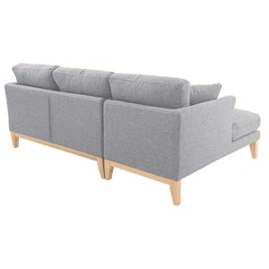 Canapé d'angle gauche déhoussable 3-4 places en tissu gris clair oslo