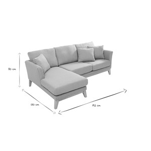 Canapé d'angle gauche déhoussable en tissu vert lagon 3-4 places oslo