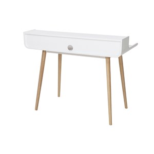 Bureau avec rangements bois clair et blanc l110 cm opus