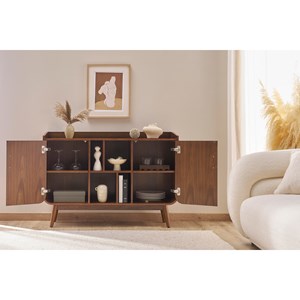 Buffet  en bois foncé noyer 2 portes l122 cm hallen