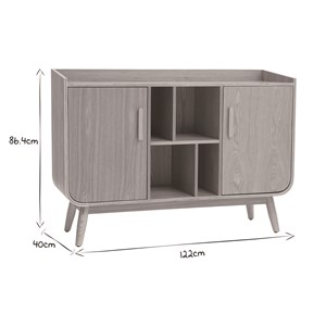 Buffet  en bois foncé noyer 2 portes l122 cm hallen