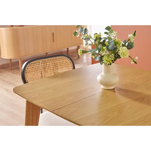 Table à manger extensible carrée placage chêne l90-130 cm leena