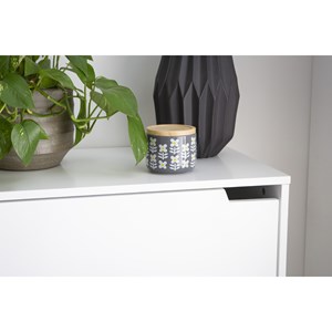 Meuble de rangement haut blanc et bois clair 3 portes l60 cm leena