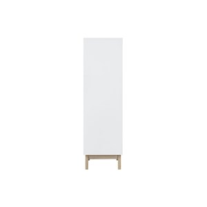 Meuble de rangement haut blanc et bois clair 3 portes l60 cm leena
