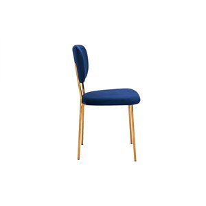 Chaises en tissu velours bleu foncé et métal doré (lot de 2) lepidus