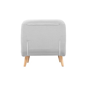 Fauteuil convertible en tissu gris clair et bois clair amiko