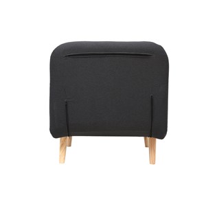 Fauteuil convertible en tissu gris foncé et bois clair amiko