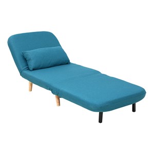 Fauteuil convertible en tissu bleu canard amiko