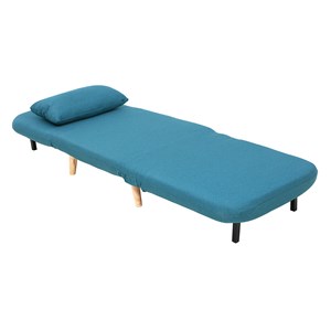 Fauteuil convertible en tissu bleu canard amiko