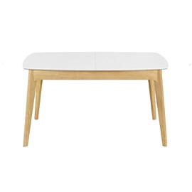 Table extensible  rectangulaire blanc et bois l140-180 cm meena
