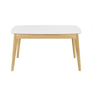 Table extensible  rectangulaire blanc et bois l140-180 cm meena