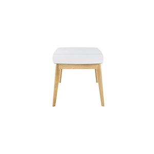 Table extensible  rectangulaire blanc et bois l140-180 cm meena