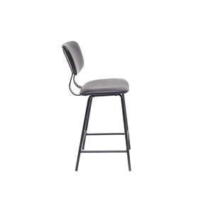 Tabourets de bar  noir avec pieds métal 65cm (lot de 2) lab