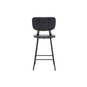 Tabourets de bar  noir avec pieds métal 65cm (lot de 2) lab