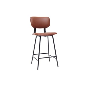 Tabourets de bar  marron clair avec pieds métal 65 cm (lot de 2) lab