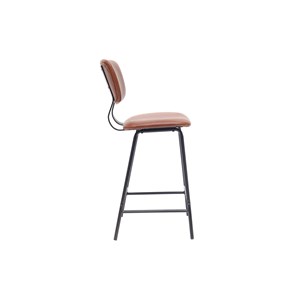 Tabourets de bar  marron clair avec pieds métal 65 cm (lot de 2) lab