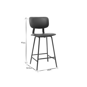 Tabourets de bar  marron clair avec pieds métal 65 cm (lot de 2) lab