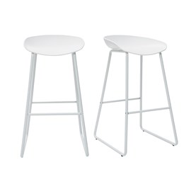 Tabourets de bar blancs h75 cm  (lot de 2) pebble