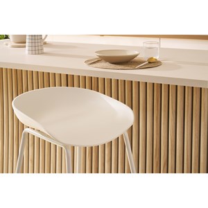 Tabourets de bar blancs h75 cm  (lot de 2) pebble