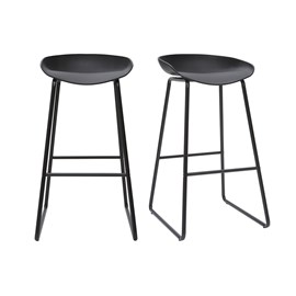 Tabourets de bar noirs h75 cm (lot de 2) pebble