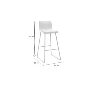 Tabourets de bar blanc 76 cm (lot de 2) ona