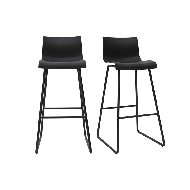 Tabourets de bar noir 76 cm (lot de 2) ona
