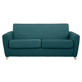 Canapé convertible 3 places en tissu bleu canard avec matelas graham