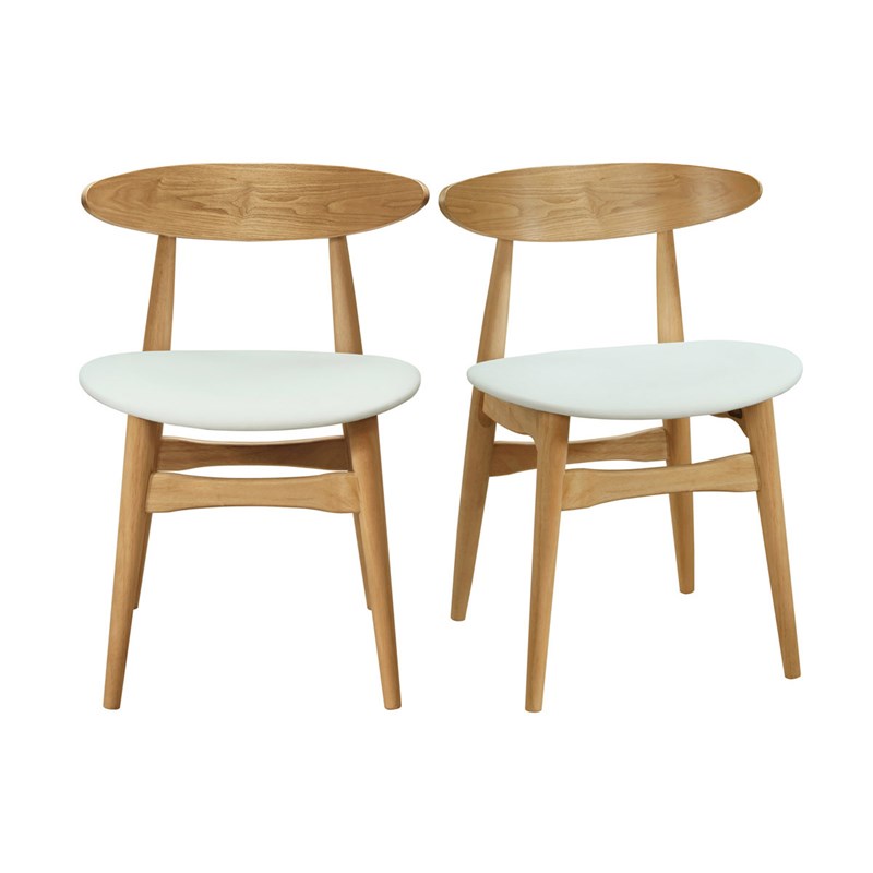Miliboo - Chaises en bois clair et blanc (lot de 2) walford