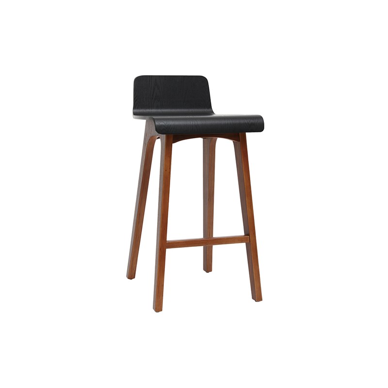 Miliboo - Chaise de bar noir et bois foncé h65 cm baltik