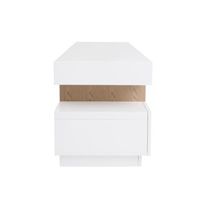 Meuble tv blanc et bois l200 cm livo