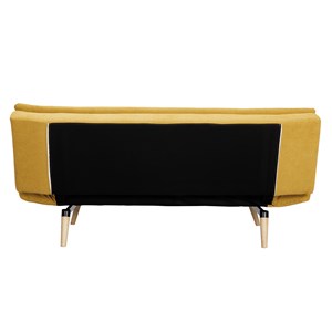 Canapé convertible 3 places en tissu effet velours jaune moutarde senso