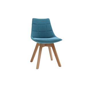 Chaises en tissu bleu canard et bois clair (lot de 2) matilde