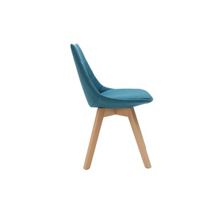 Chaises en tissu bleu canard et bois clair (lot de 2) matilde