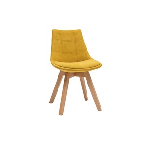 Chaises scandinaves en tissu effet velours jaune moutarde (lot de 2) matilde