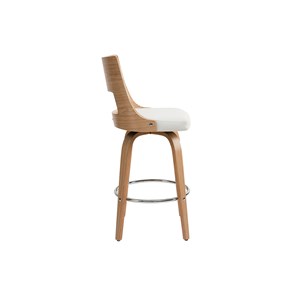 Tabouret de bar pivotant blanc et bois clair garbo