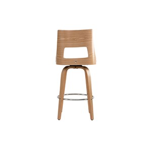 Tabouret de bar pivotant blanc et bois clair garbo