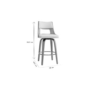 Tabouret de bar pivotant blanc et bois clair garbo