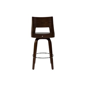 Tabouret de bar  pivotant noir et bois foncé garbo
