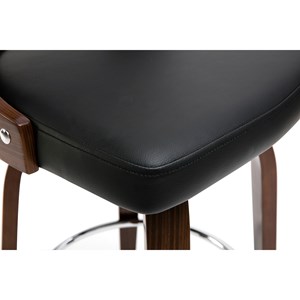 Tabouret de bar  pivotant noir et bois foncé garbo