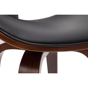 Tabouret de bar pivotant noir et bois foncé 65 cm walnut