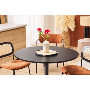 Table à manger ronde noire d90 cm calista