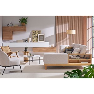 Élément mural tv horizontal blanc laqué brillant l137.5 cm eternel