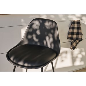 Tabourets de bar noirs pieds métal h66 cm (lot de 2) franz