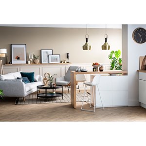 Tabourets de bar blancs pieds métal 66 cm (lot de 2) franz