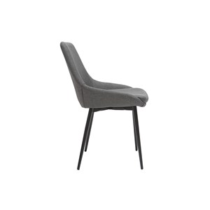 Chaises en tissu gris et métal noir (lot de 2) holo